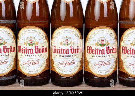 Weitra Bräu, birreria privata Weitra, birra Waldviertler, Austria Foto Stock