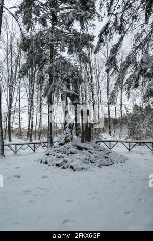 Banneux - Belgio - 07 aprile 2021: Dopo le apparizioni mariane del 1933, il sito è diventato uno dei più importanti luoghi di pellegrinaggio in Belgio Foto Stock