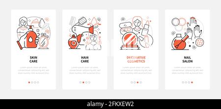 Salone di bellezza - banner web stile design moderno Illustrazione Vettoriale
