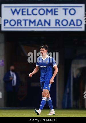 Elkan Baggott of Ipswich Town - Ipswich Town U18 contro Sheffield United U18, fa Youth Cup, Portman Road, Ipswich, Regno Unito - 30 aprile 2021 Foto Stock