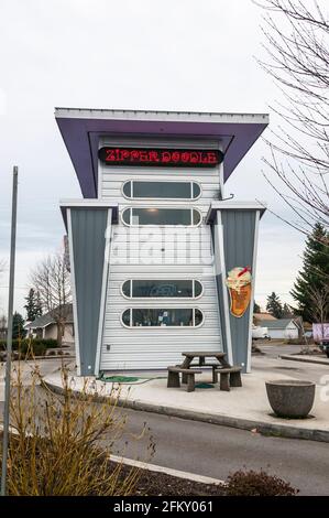 Stabilimento ZipperDoodle espresso ad Auburn, Washington. Foto Stock