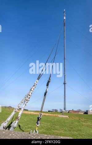 Ashkirk Transmitter, vicino al lago Lindean, ai confini scozzesi Foto Stock