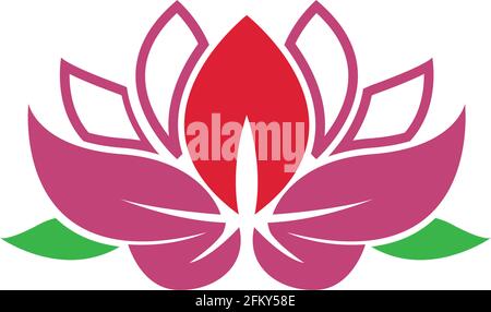 Bellezza Lotus fiori logo icona disegno modello vettore Illustrazione Vettoriale