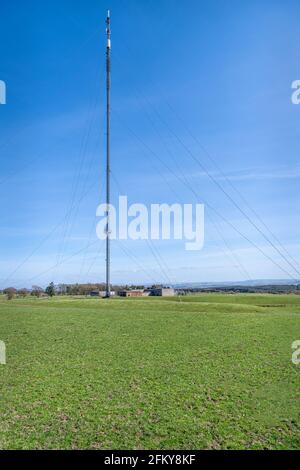 Ashkirk Transmitter, vicino al lago Lindean, ai confini scozzesi Foto Stock