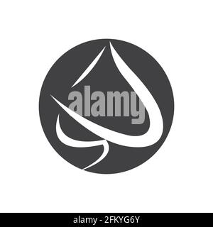 logo spade, spade, nero, logo, logo, monogramma, marchio, semplice, elegante Illustrazione Vettoriale