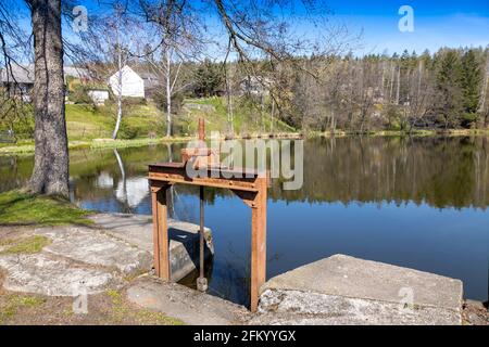 Stredoveky vodni hamr Dobriv u Rokycan, Plzensky kraj, Ceska republika / martello d'acqua medievale Dobriv u Rokycan, Plzensky kraj, repubblica Ceca Foto Stock