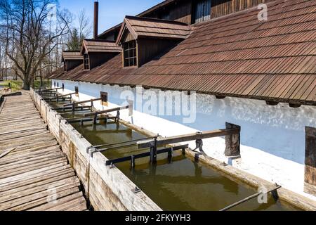 Stredoveky vodni hamr Dobriv u Rokycan, Plzensky kraj, Ceska republika / martello d'acqua medievale Dobriv u Rokycan, Plzensky kraj, repubblica Ceca Foto Stock