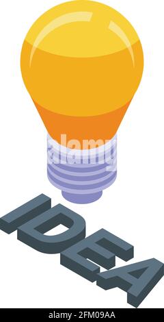 Icona idea lampadina. Isometrica di Bulb idea vettore icona per web design isolato su sfondo bianco Illustrazione Vettoriale