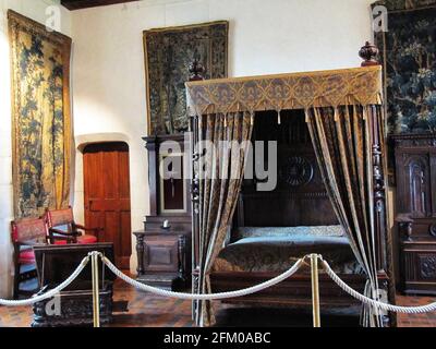 Camera da letto in Chateau d'Amboise nella Valle della Loira a Touraine, Francia Foto Stock