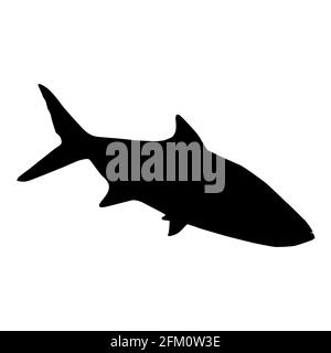 Pesce d'acqua salata sardina silhouette nera isolata. Animale marino. Sfondo bianco. Clipart dell'illustrazione vettoriale. Illustrazione Vettoriale