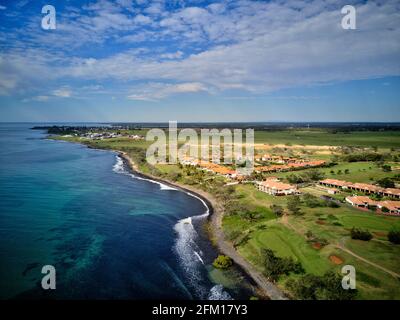 Aereo della costa a Coral Cove Bargara Queensland Australia Foto Stock