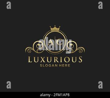 Modello AC Letter Royal Luxury Logo in Vector Art per Ristorante, Royalty, Boutique, Cafe, Hotel, Araldica, Gioielli, Moda e altri vettori illustratore Illustrazione Vettoriale