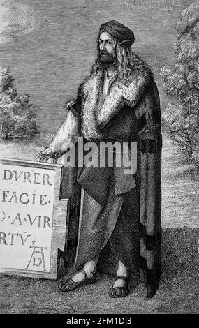 Albrecht Durer (1471-1528). Pittore tedesco. Verticale. Incisione. Foto Stock