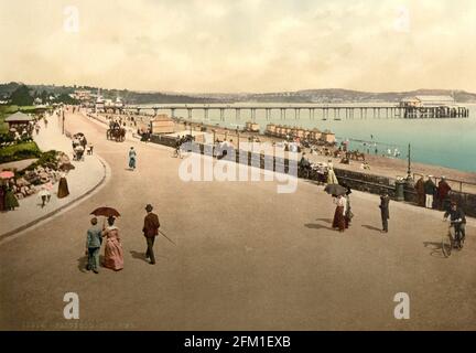 Paignton lungomare, Devon circa 1890-1900 Foto Stock