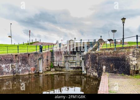 Serratura porte in Villaggio Termunterzijl a Groningren in Netehrlands Termunterzijl a Groningren in Netehrlands Foto Stock