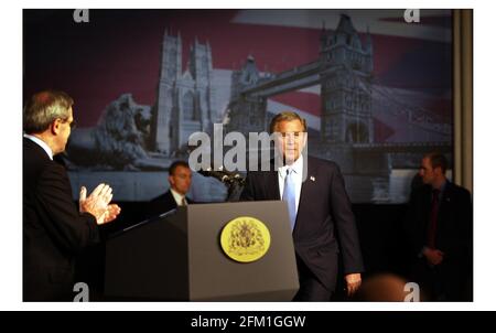 Il Presidente Bush ha tenuto il suo discorso ai VIP della Banqueting House di Londra, come parte della sua visita di Stato nel Regno Unito.Pic David Sandison/The Independent 19/11/2003 Foto Stock