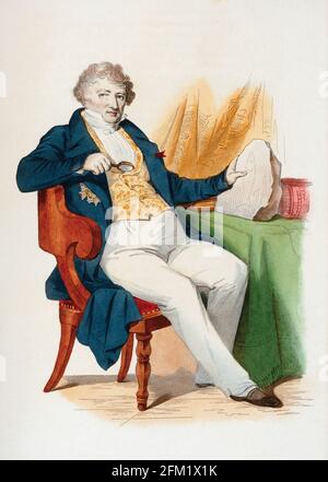 Georges Cuvier, 1769 – 1832. Nome completo, Georges Chrétien Léopold Dagobert Cuvier. Naturalista e zoologo francese. Dopo un lavoro di Lizinska de Mirbel. Foto Stock