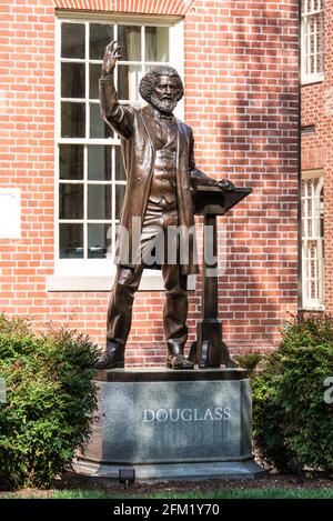 Statua di Frederick Douglass afroamericano ad Easton, Maryland Foto Stock