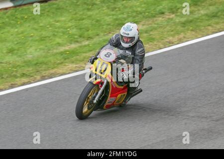 Mick Grant sulla ex-opere del Team Heron Suzuik RG500 a. Il Cadwell Park International Classic nel luglio 2015 Foto Stock