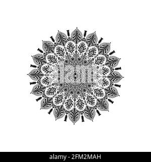 Fiore Mandala. Alpona. Elementi decorativi vintage. Modello orientale. Islam, Arabo, Indiano, marocchino, spagna, turco, pakistan, cinese, mistico, otto Foto Stock