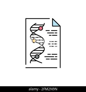 Icona della linea di colore della diagnosi genetica. Test medico. Pittogramma per pagina web, app mobile, promo. Elemento di progettazione GUI UI UX. Tratto modificabile. Illustrazione Vettoriale