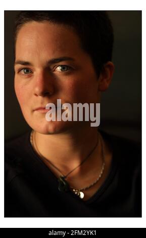 La Yachtswoman Ellen MacArthur fotografata a Londra.Fotografia di David Sandison 13/2/2003 Foto Stock