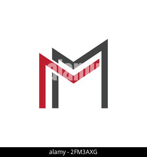 Modello di progettazione del logo vettoriale per l'unità astratta aziendale Letter M. Design delle icone vettoriali del modello di logo Letter M. Illustrazione Vettoriale