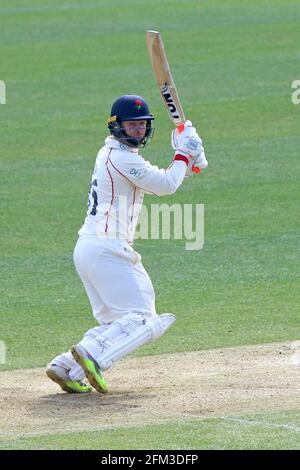 Steven Croft in batting azione per Lancashire durante Essex CCC vs Lancashire CCC, Specsaver County Championship Division 1 Cricket al Cloudfm Cou Foto Stock