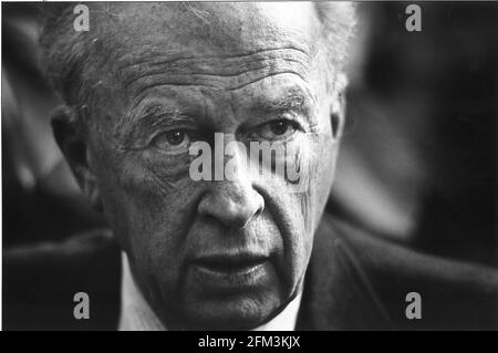 Yitzhak Rabin primo Ministro di Israele Foto Stock