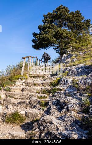 Svaty kopecek, Mikulov, Jizni Morava, Ceska republika / la collina Holly, Mikulov città, Moravia del Sud, repubblica Ceca Foto Stock