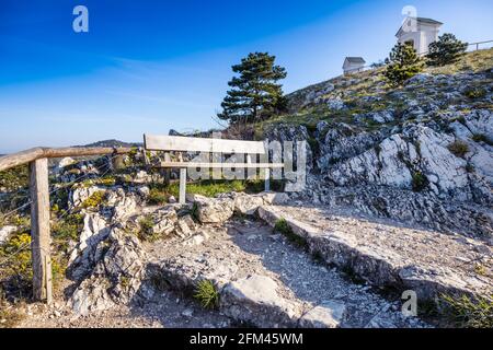 Svaty kopecek, Mikulov, Jizni Morava, Ceska republika / la collina Holly, Mikulov città, Moravia del Sud, repubblica Ceca Foto Stock