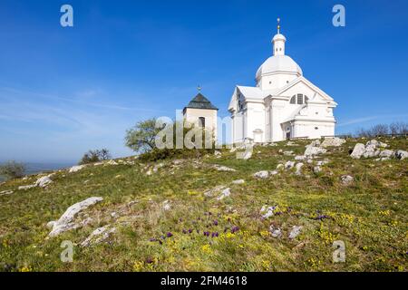 Svaty kopecek, Mikulov, Jizni Morava, Ceska republika / la collina Holly, Mikulov città, Moravia del Sud, repubblica Ceca Foto Stock