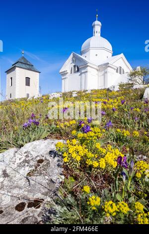Svaty kopecek, Mikulov, Jizni Morava, Ceska republika / la collina Holly, Mikulov città, Moravia del Sud, repubblica Ceca Foto Stock