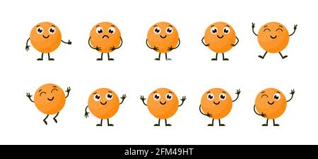 Cartone animato frutti divertenti. Illustrazione Vettoriale