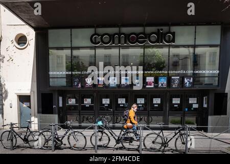 Lione (Francia), 05 maggio 2021. Ingresso al cinema Comeodia su Avenue Berthelot. Foto Stock