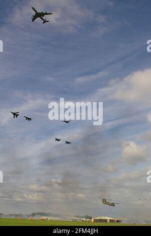 RAF, dimostrazione del ruolo della Royal Air Force. Progettato per promuovere la RAF e dimostrare l'uso della potenza aerea nella guerra moderna. Attività finale Foto Stock