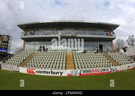 Il padiglione Graeme Hick davanti a Worcestershire CCC vs Essex CCC, Specsaver County Championship Division 2 Cricket a New Road il 2 maggio 2016 Foto Stock