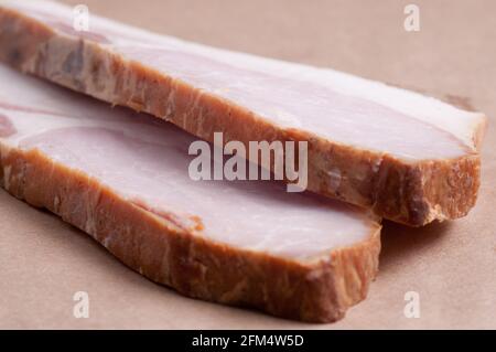 rasher di pancetta dal taglio spesso irlandese biologico Foto Stock