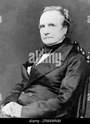 Charles Babbage (1791?1871) è stato un polymath inglese. Matematico, filosofo, inventore e ingegnere meccanico, Babbage ha dato origine al concetto di computer digitale programmabile. Foto Stock