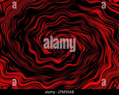 Grafica digitale per un'illustrazione grafica creativa. Hyper saltare in un'altra galassia. Belle rotazioni, vortice nero e rosso. rendering 3d. Foto Stock