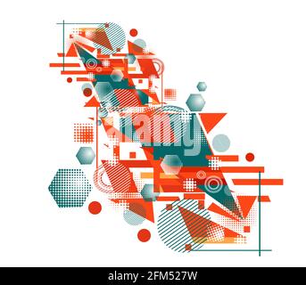 Astrazione geometrica da forme diverse. Illustrazione vettoriale Illustrazione Vettoriale