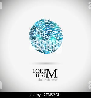 Logo mare in un cerchio. Illustrazione vettoriale Illustrazione Vettoriale