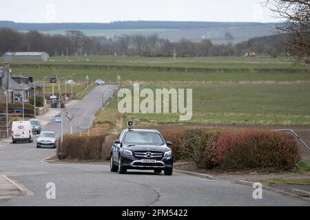 Strichen, Scozia, Regno Unito. 6 maggio 2021. NELLA FOTO: Alex Salmond, leader del Partito Alba, ha visto la campagna dell'ultimo minuto a New Deer il giorno delle elezioni parlamentari scozzesi. PIC Credit: Colin Fisher/Alamy Live News Foto Stock