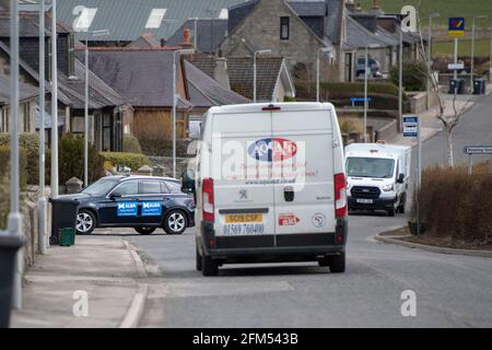 Strichen, Scozia, Regno Unito. 6 maggio 2021. NELLA FOTO: Alex Salmond, leader del Partito Alba, ha visto la campagna dell'ultimo minuto a New Deer il giorno delle elezioni parlamentari scozzesi. PIC Credit: Colin Fisher/Alamy Live News Foto Stock