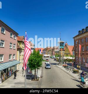 Città interna di Gunzenhausen in Baviera Foto Stock