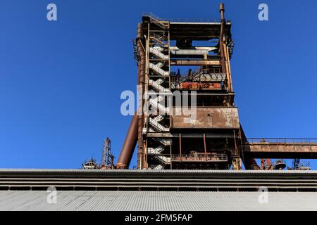 Le acciaierie Phoenix West e le ferriererie di altoforno, precedentemente parte di ThyssenKrupp Steel a Dortmund, Germania Foto Stock