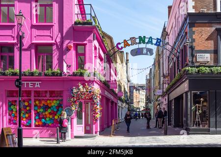 Ingresso a Carnaby Street, West End, Soho, City of Westminster, Greater London, Inghilterra, Regno Unito Foto Stock