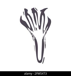 Mano intagliata grassetto blocco stampa scoiattolo icona paw clip art. Illustrazione Folk elemento di disegno. Moderno boho decorativo linocut. Toni naturali disattivati dall'etnia Illustrazione Vettoriale