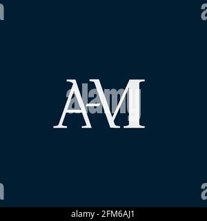 Vettore logo lettere a,M. Vettore emblema lettere a,M. Illustrazione Vettoriale
