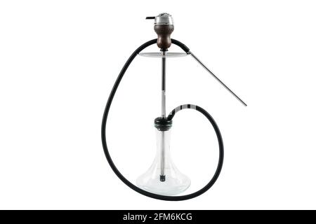 Un hookah moderno è isolato su uno sfondo bianco. Foto Stock